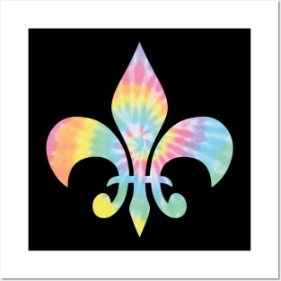 Pastel Tie Dye Fleur de Lis Posters and Art